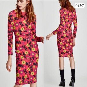 NEW NWOT Zara Floral Bodycon Dress